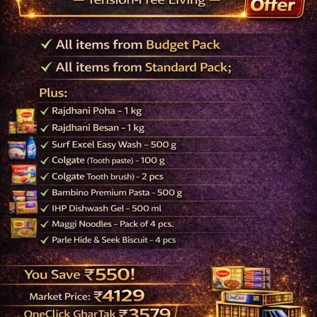 Premium Pack – Tension-Free Living  (Standard Pack + food & personal care)